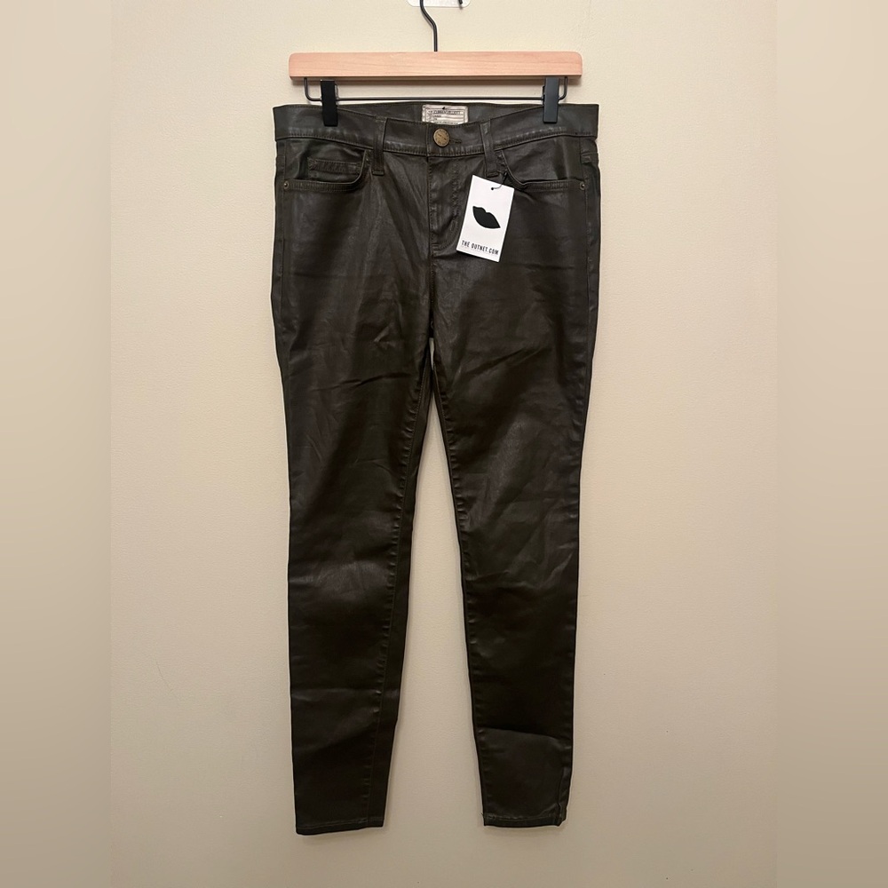 NWT Current/Elliot The Ankle Skinny Army Green Coated Women's Size 29